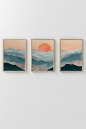 Wallity Conjunto de 3 Pinturas Decorativas Enmarcadas Multicolor